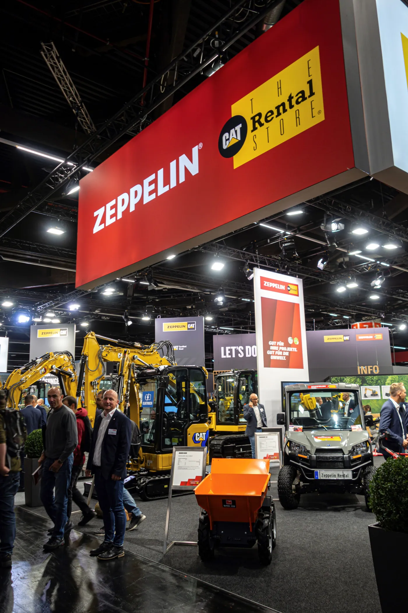 Neben dem zur Miete verfügbaren Cat 301.9 stieß auch der elektrisch betriebene UTV Polaris Ranger auf großes Interesse bei Bestands- und Neukunden. 