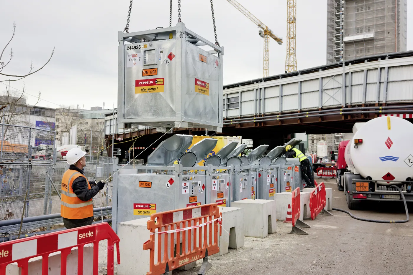 Anlieferung Tank
