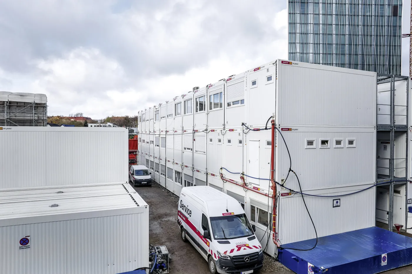 Containeranlage auf Baufeld