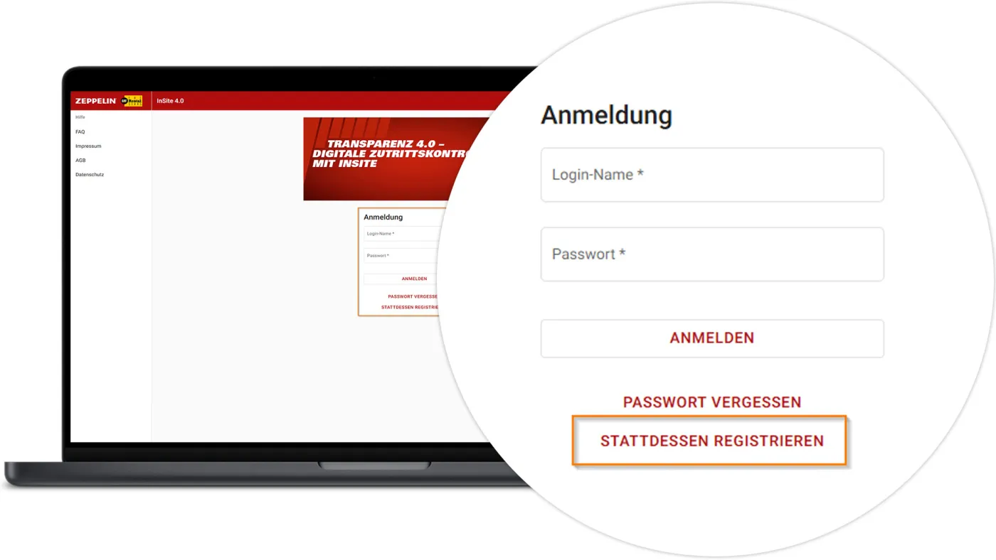 InSite Selbstregistrierung - Registrieren