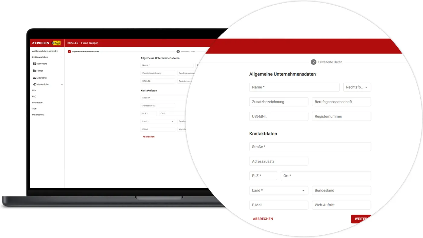 InSite Nachunternehmen - Unternehmensdaten