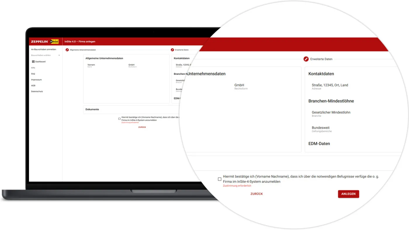 InSite Nachunternehmen - Übersicht