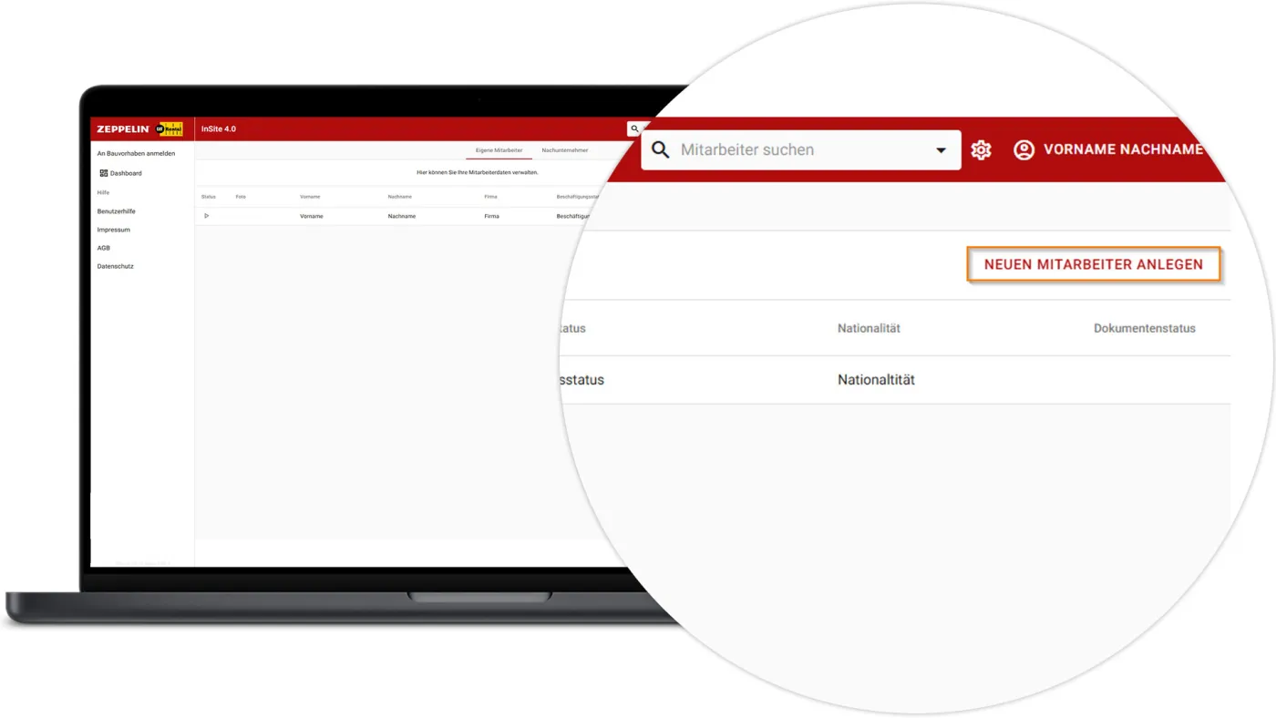 Mitarbeiter Anlegen - neu