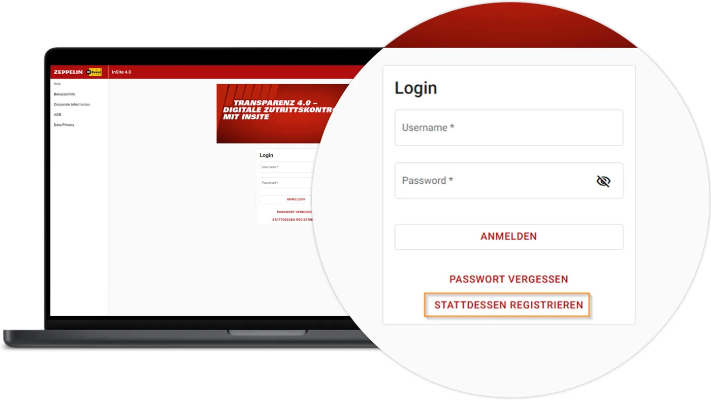 InSite Registration - Create new account