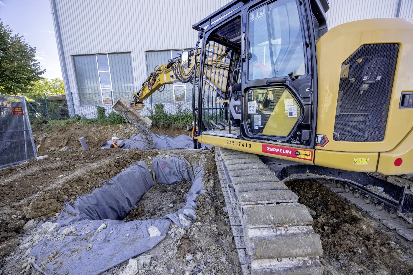 Kettenbagger im Einsatz