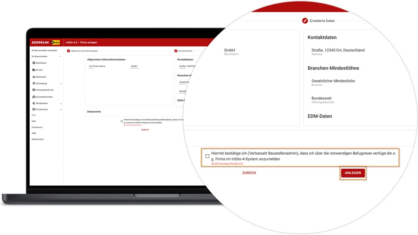 InSite Zentraler Firmenstamm - Übersicht