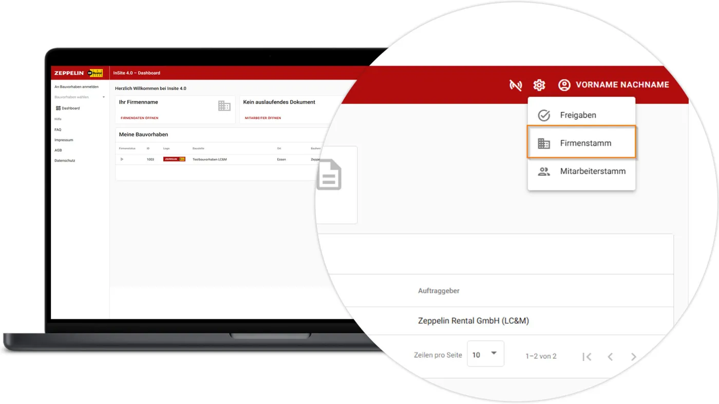 InSite Zentraler Firmenstamm - Firmenstamm