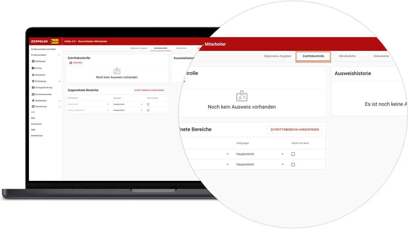 InSite Mitarbeiter Ausweise - Zutrittskontrolle
