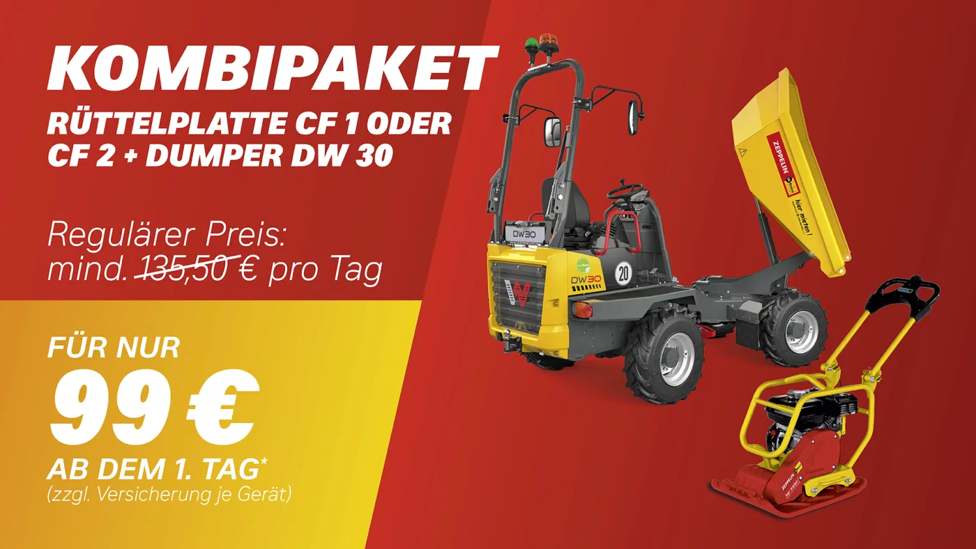 Kombipaket Rüttelplatte + Dumper